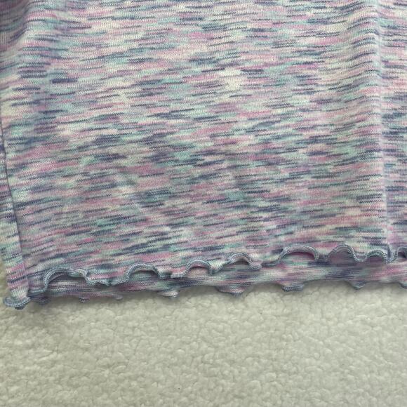 NWT COLSIE Top Women's Large Space Dye Purple Cropped Y2K Pajama Lounge Soft - Picture 4 of 8